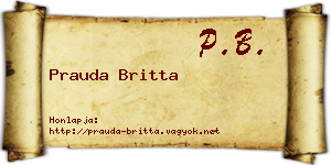 Prauda Britta névjegykártya